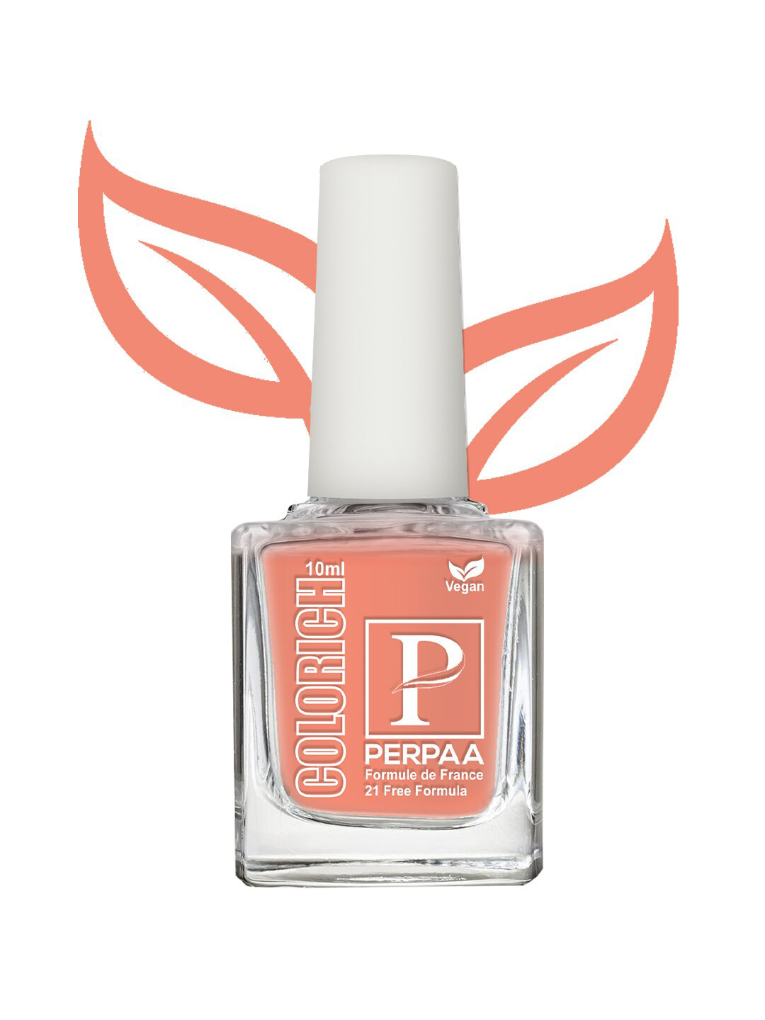 PERPAA Colorich Quick Dry Long Lasting Nail Polishes - 10ml Each Peach 04-Shimmer Peach 08