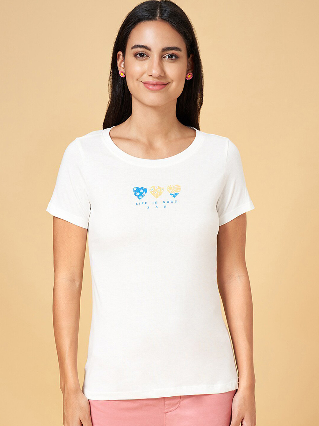 Honey by Pantaloons Round Neck Cotton Regular T-shirt