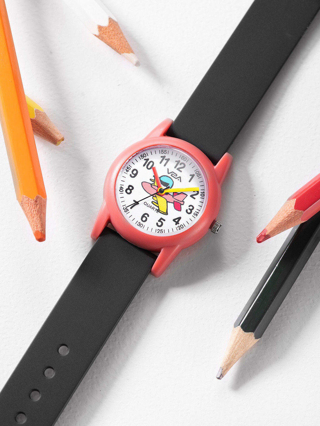 V2A Kids Dial & Bracelet Style Straps Analogue Sports Watch AK2133-Black