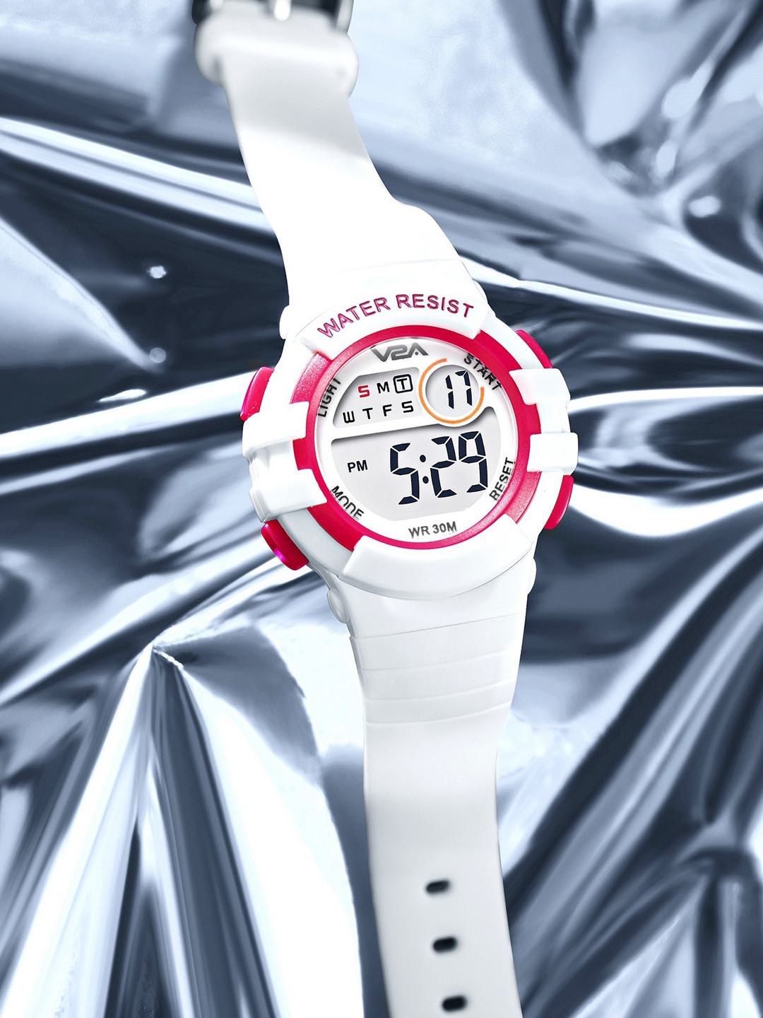 V2A Girls Dial Analogue Digital Watch DK8206-White