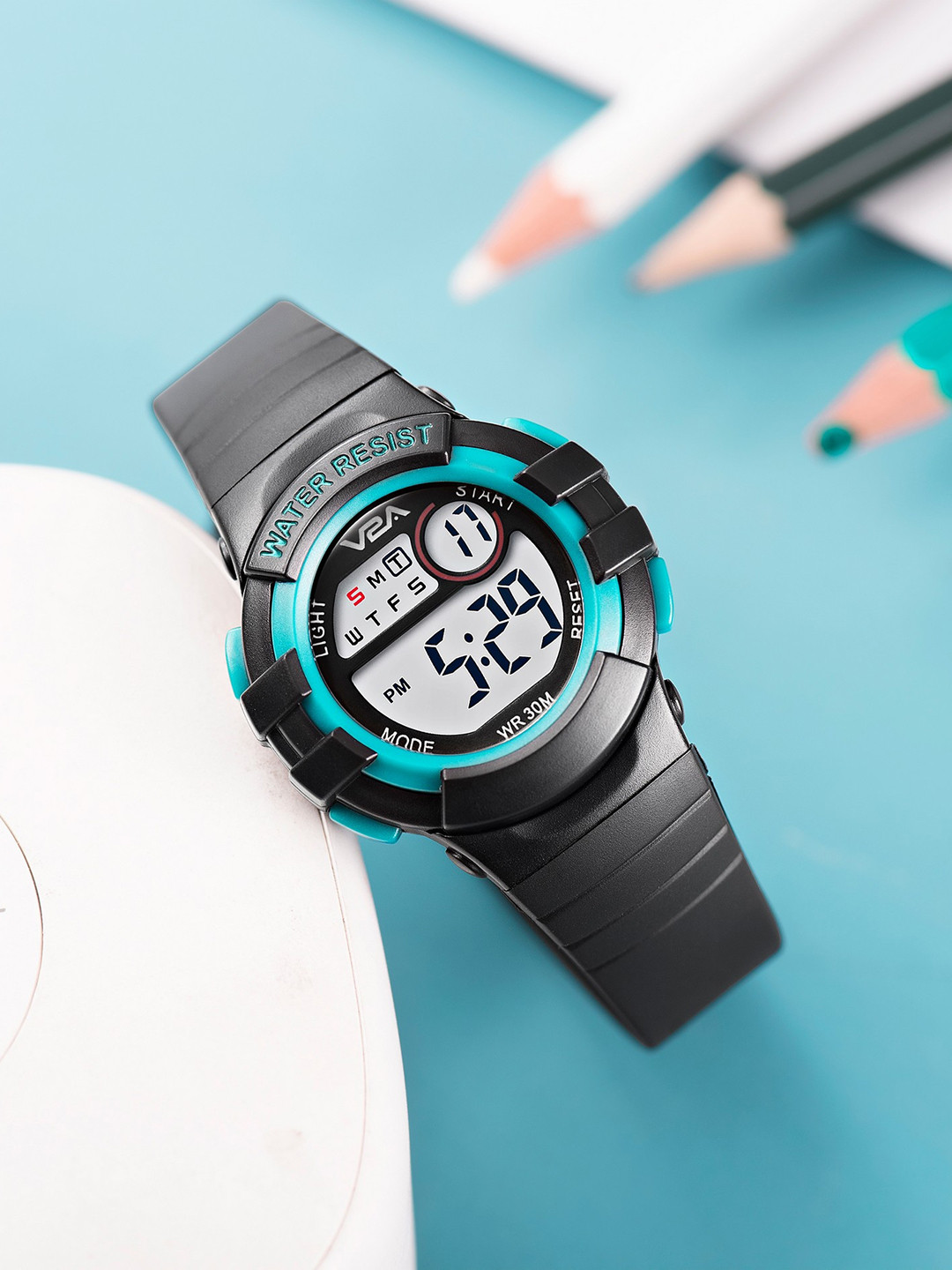 V2A Kids Dial & Tang Straps Digital Watch DK8206-Black