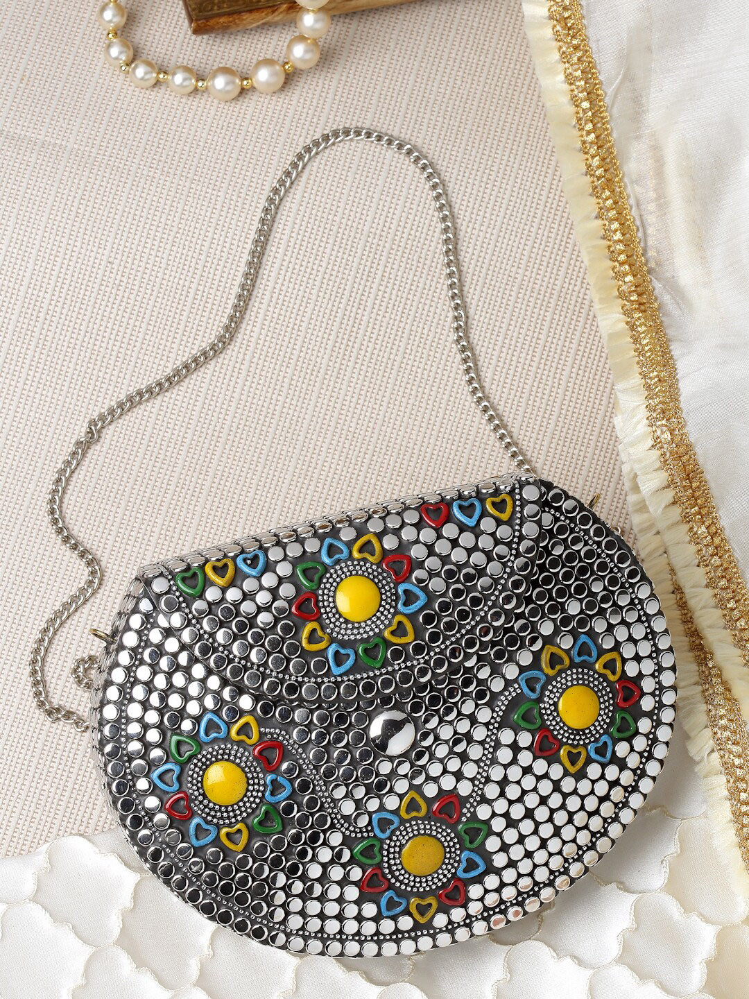Anekaant Embellished Foldover Clutch