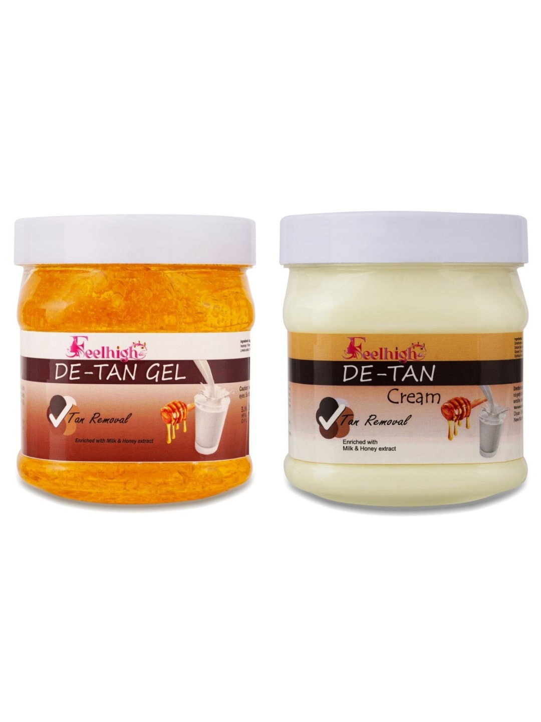 FEELHIGH Set Of 2 De-Tan Face Cream & Gel - 500 ml Each