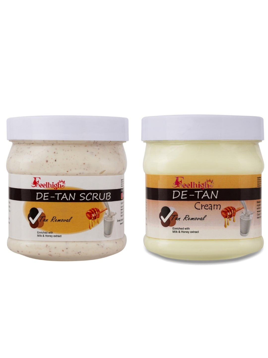 FEELHIGH Set Of 2 De-Tan Face Cream & Scrub - 500 ml Each