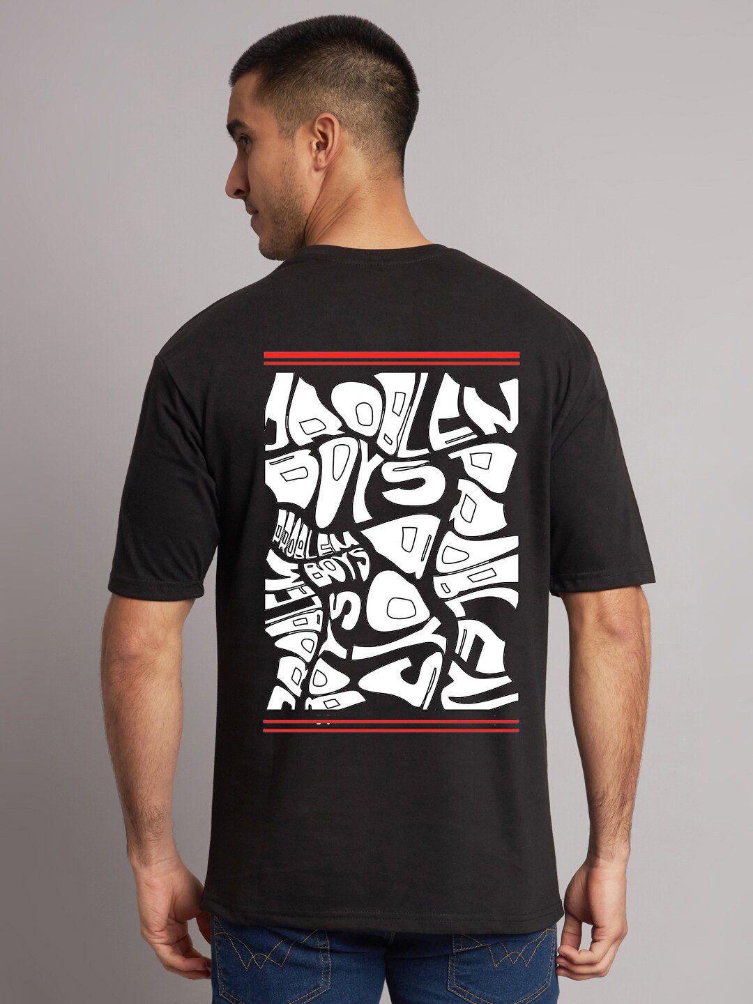 The Modern Soul Men Black Typography Printed T-shirt