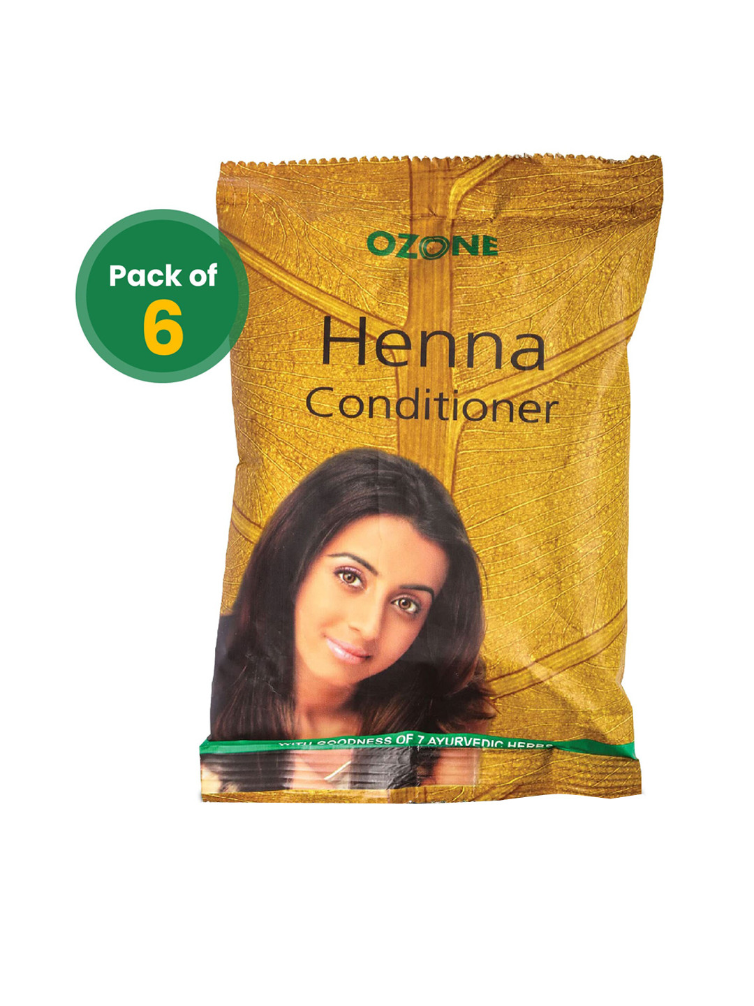 Ozone Set Of 6 100% Organic Henna Conditioner Mehndi with 7 Ayurvedic Herbs - 100g Each