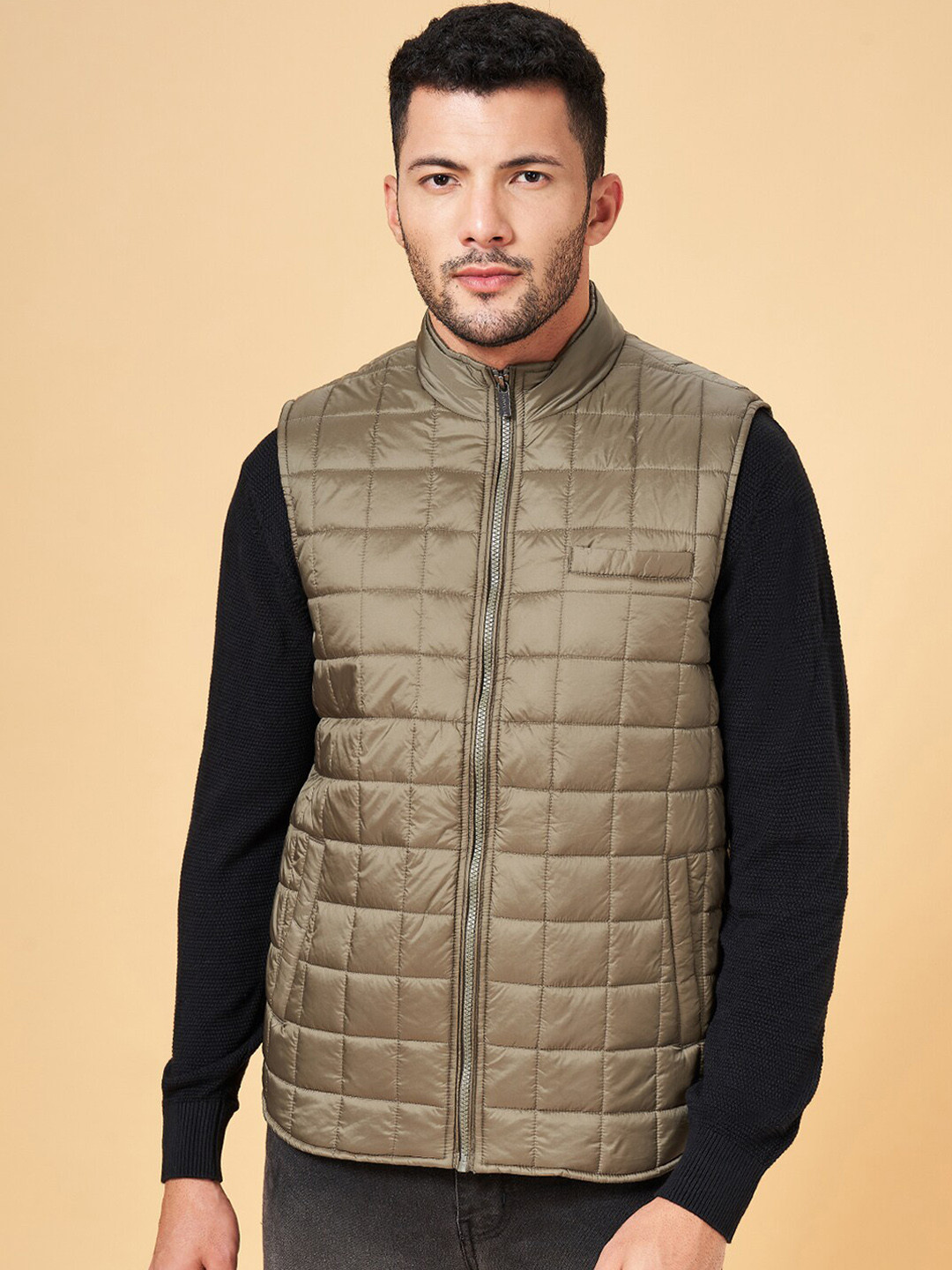 BYFORD by Pantaloons Checked Sleeveless Quilted Jacket