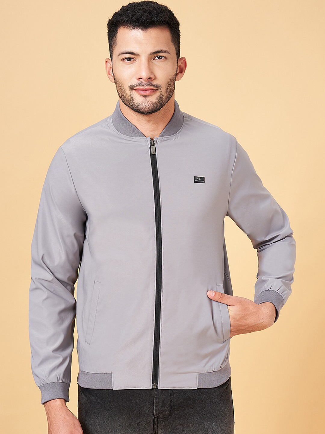 BYFORD by Pantaloons Stand Collar Bomber Jacket