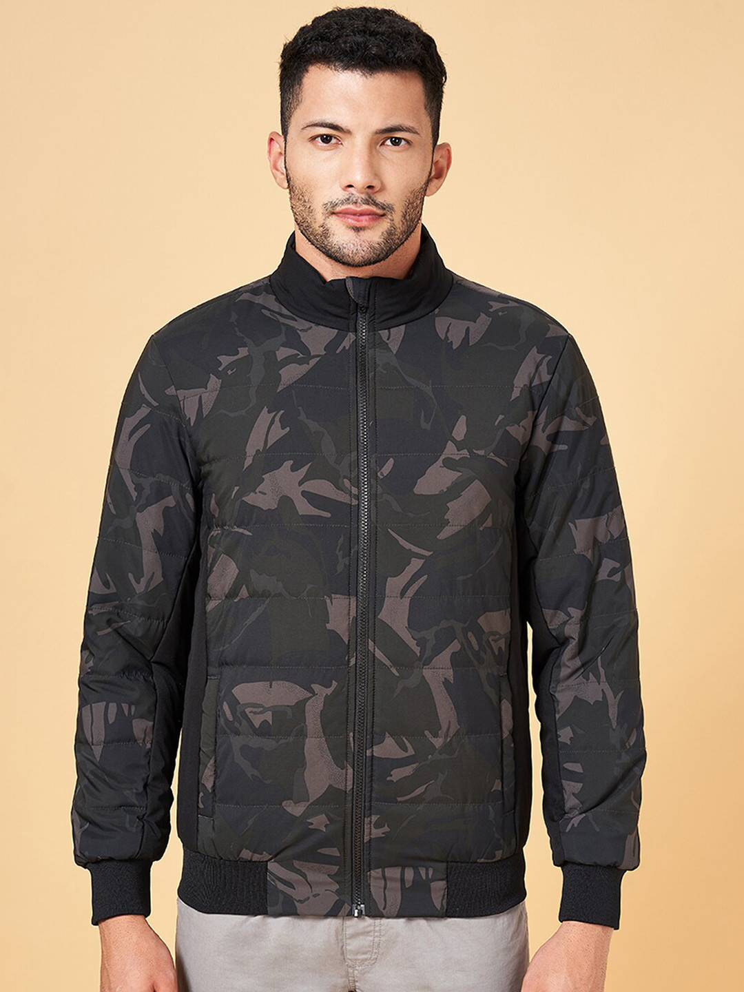 Urban Ranger by pantaloons Camouflage Hooded Bomber Jacket
