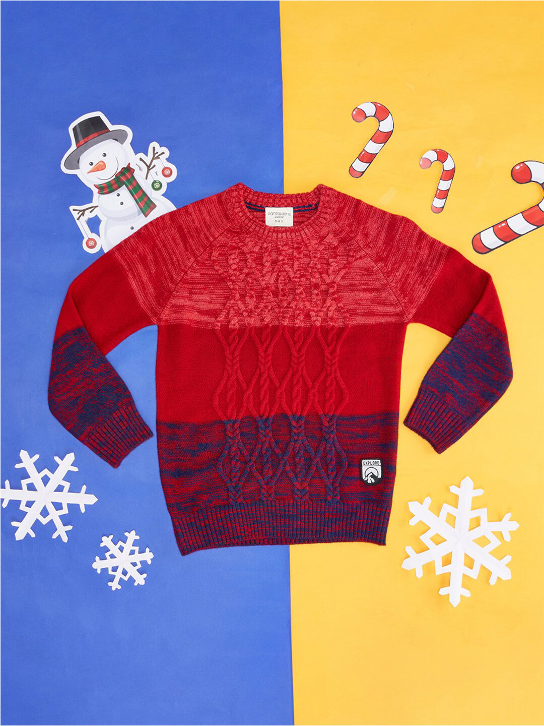 Pantaloons Junior Boys Self Designed Acrylic Pullover