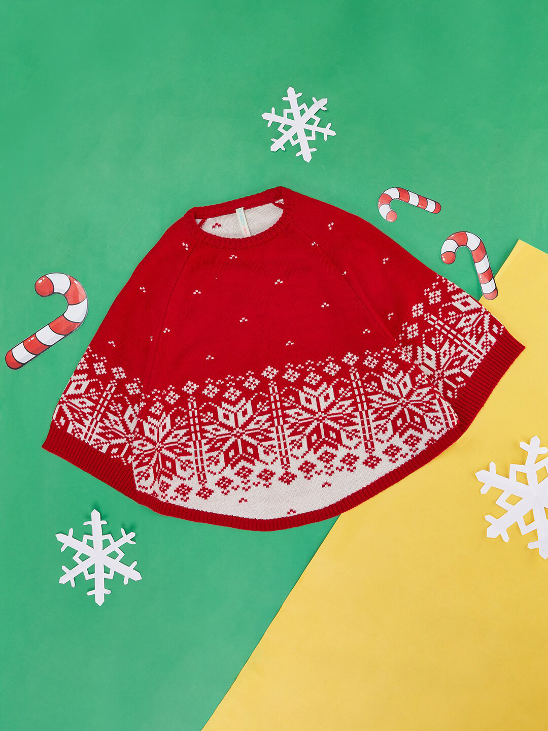 Pantaloons Junior Girls Graphic Printed Acrylic Poncho