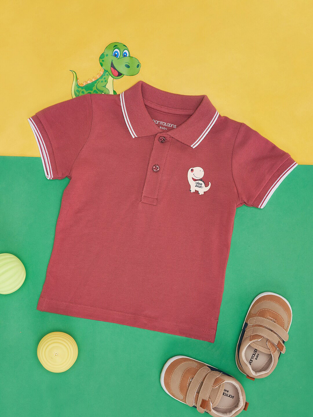 Pantaloons Baby Boys Polo Collar Cotton T-shirt