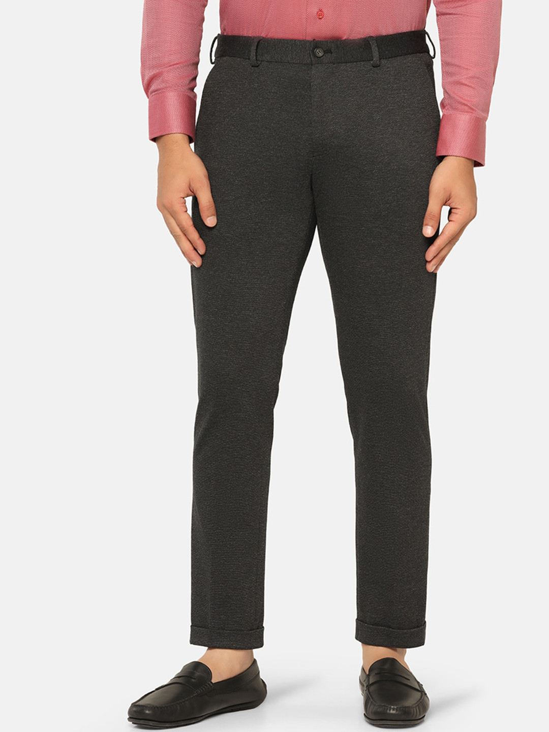 Blackberrys Men Phoenix Fit Slim Fit Easy Wash Mid Rise Formal Trousers