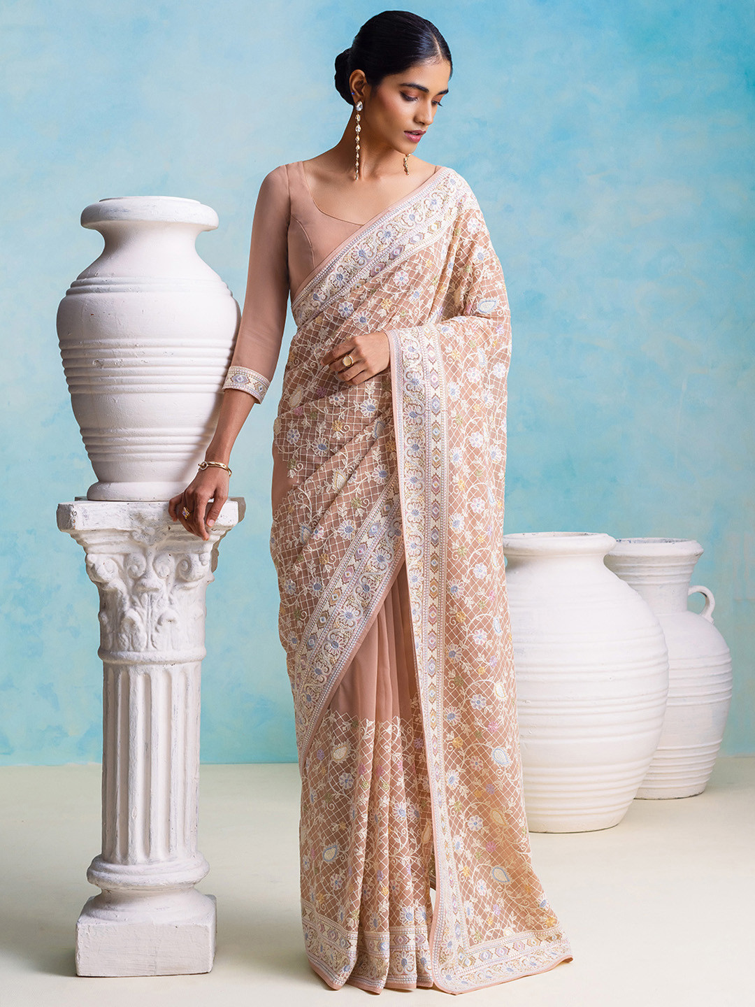 Soch Floral Embroidered Saree