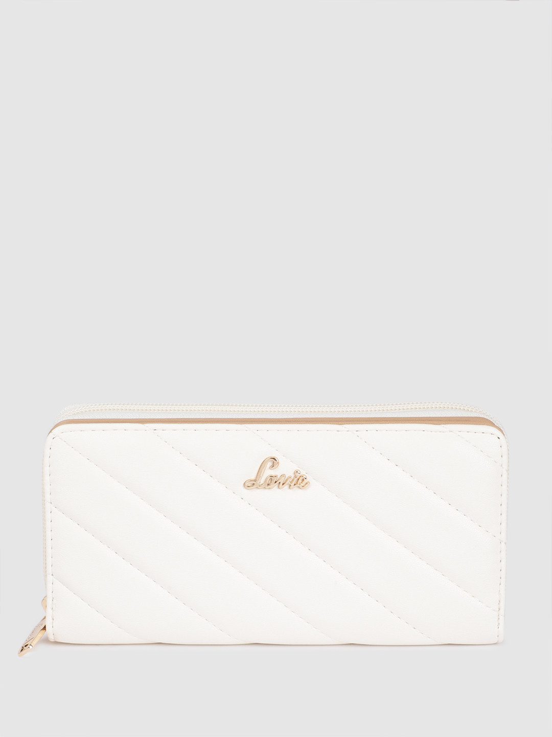 Lavie Women Self Striped Zip Around Wallet