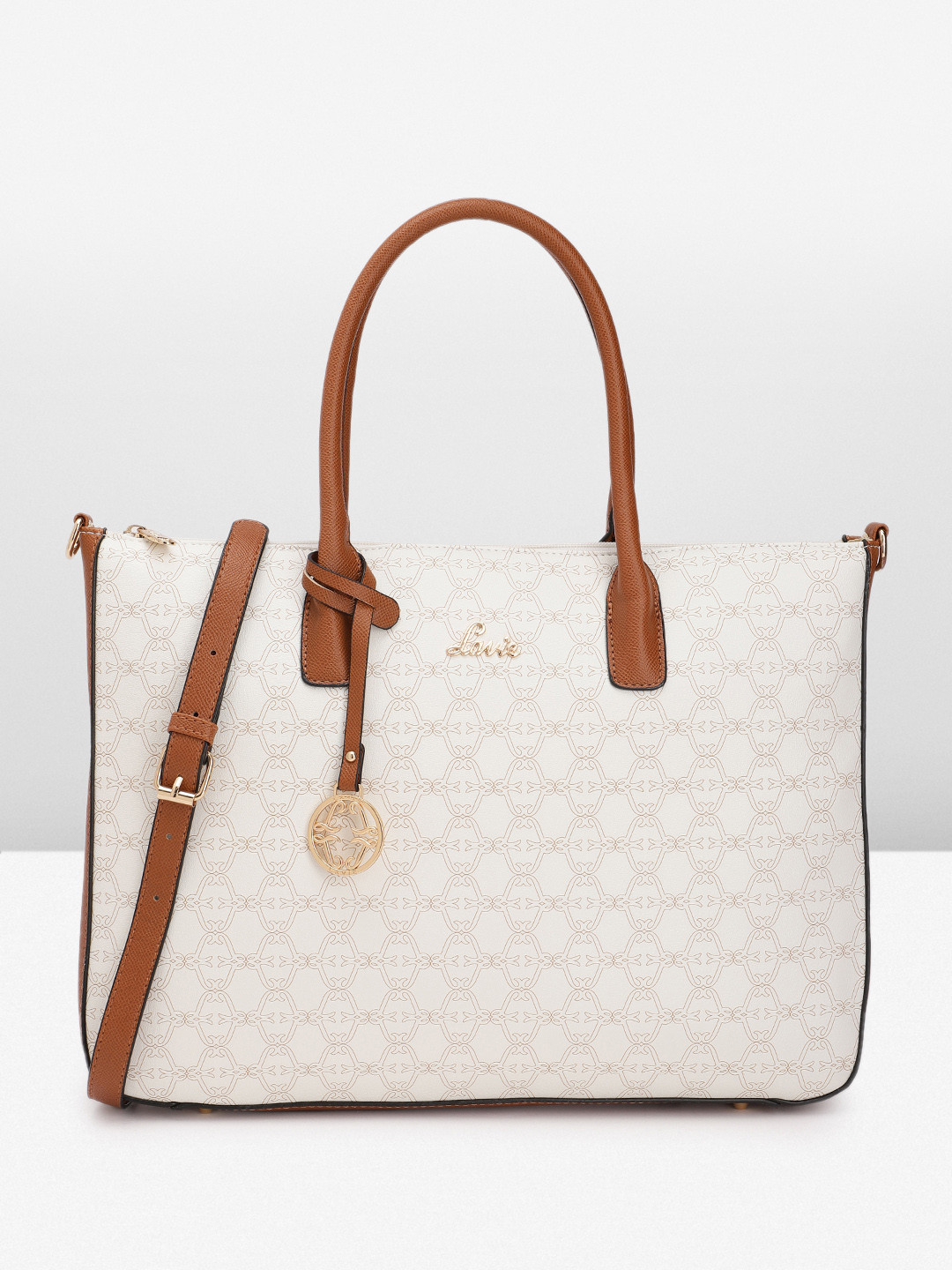 Lavie Brand Logo Printed Structured Handheld Bag