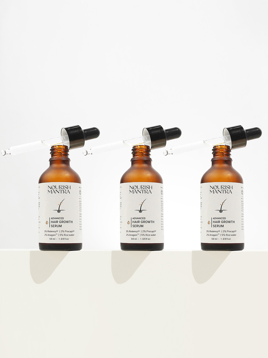 Nourish Mantra Set of 3 Advanced Hair Growth Serum with 3% Redensyl - 50ml Each