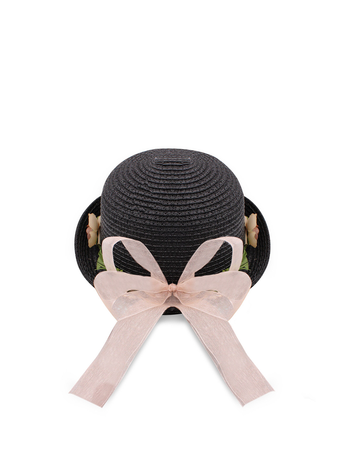 JENNA Kids Woven Design Sun Hat With Floral Design & Ribbon Detailing