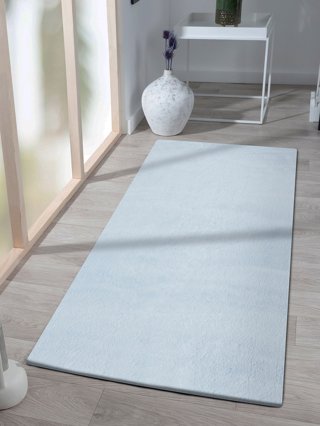 OBSESSIONS Blue Soft Shaggy Bedside Floor Runner