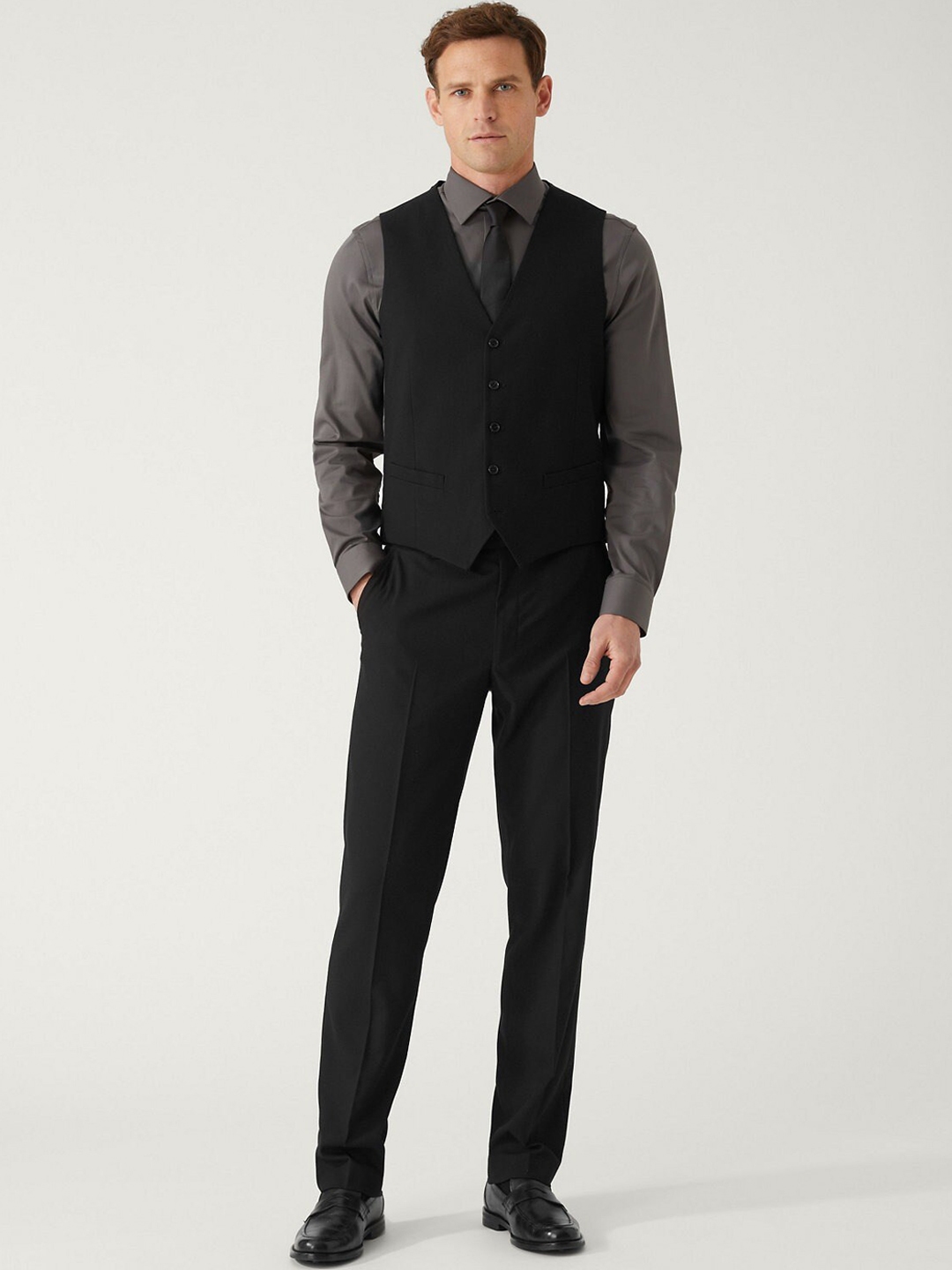 Marks and shop spencer black waistcoat