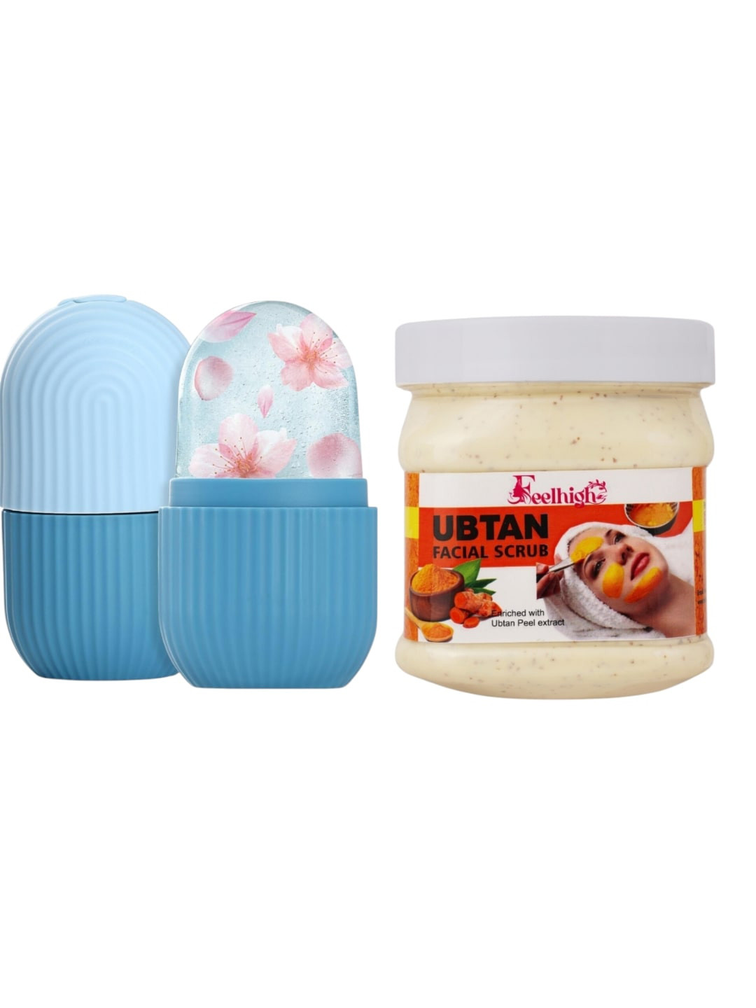 FEELHIGH Ice Roller With Ubtan Scrub Enriched with Haldi