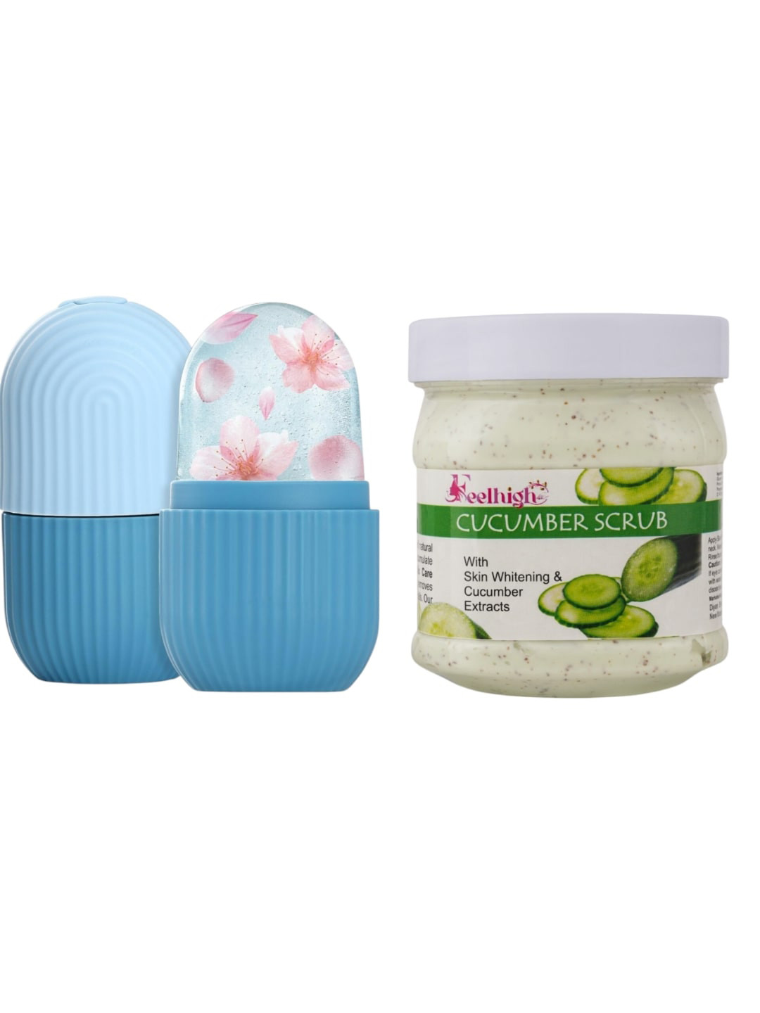 FEELHIGH Ice Roller with Cucumber Scrub - 10ml+500ml