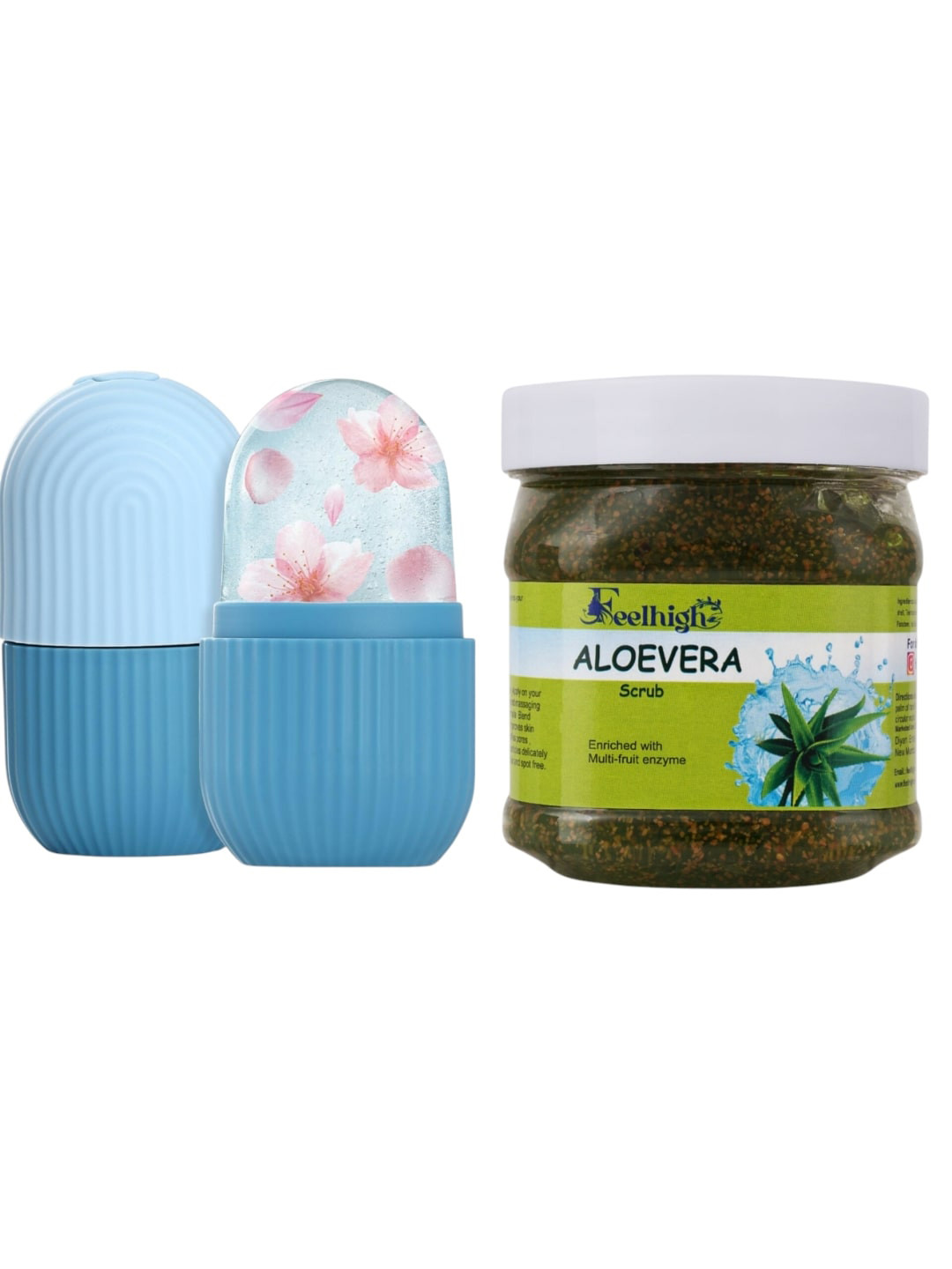 FEELHIGH Ice Roller with Aloe Vera Scrub - 10ml+500ml