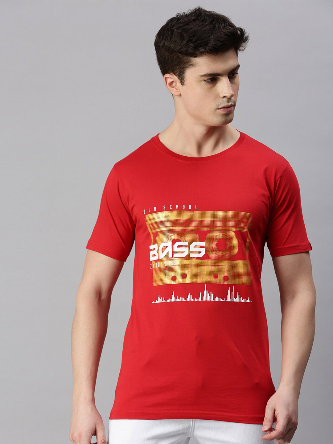 ZEDD Typography Printed Round Neck Cotton Regular T-shirt