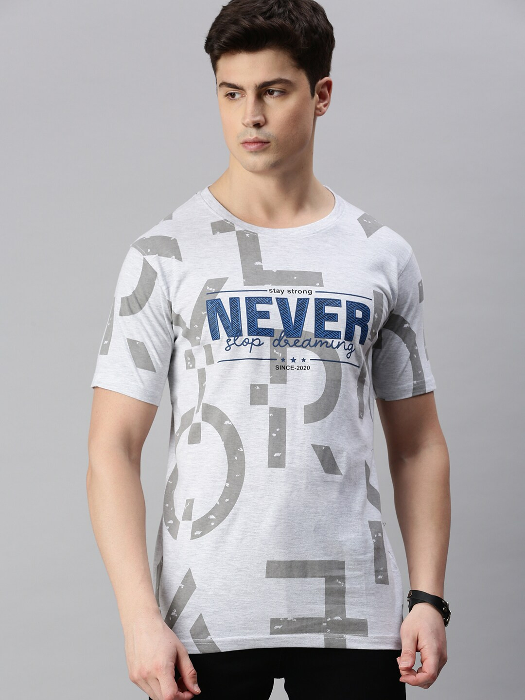 ZEDD Typography Printed Round Neck Cotton Regular T-shirt