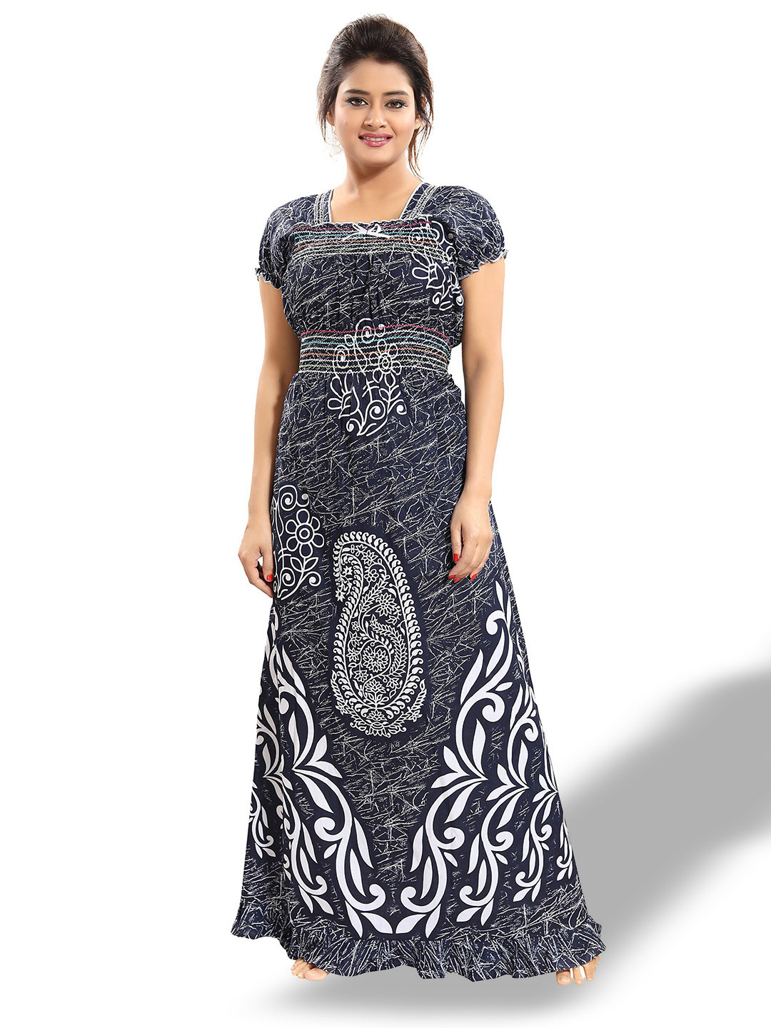 CINCO Floral Printed Square Neck Maxi Nightdress