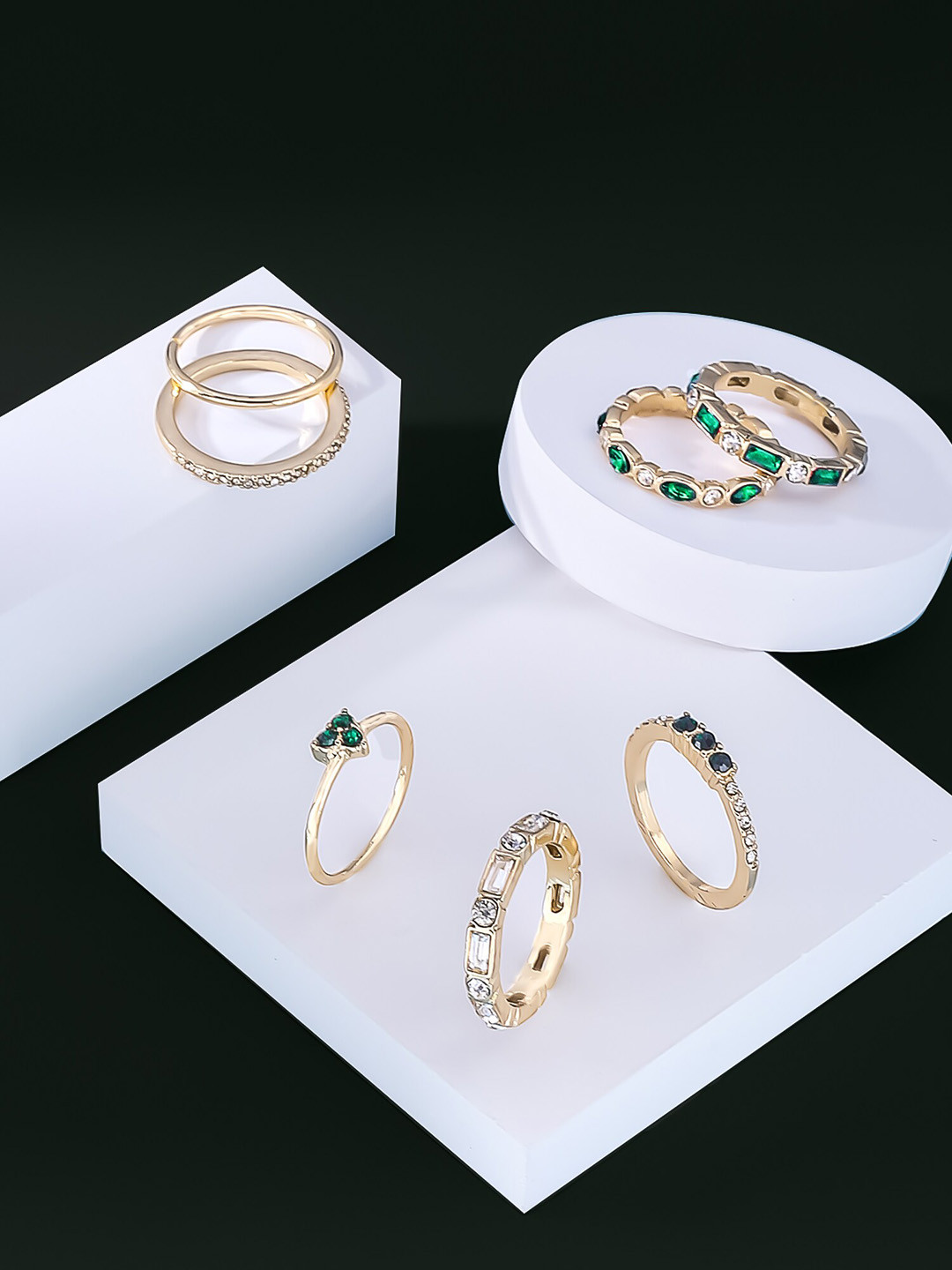 Yellow Chimes Set Of 7 Gold-Plated Aesthetic Knuckle Rings