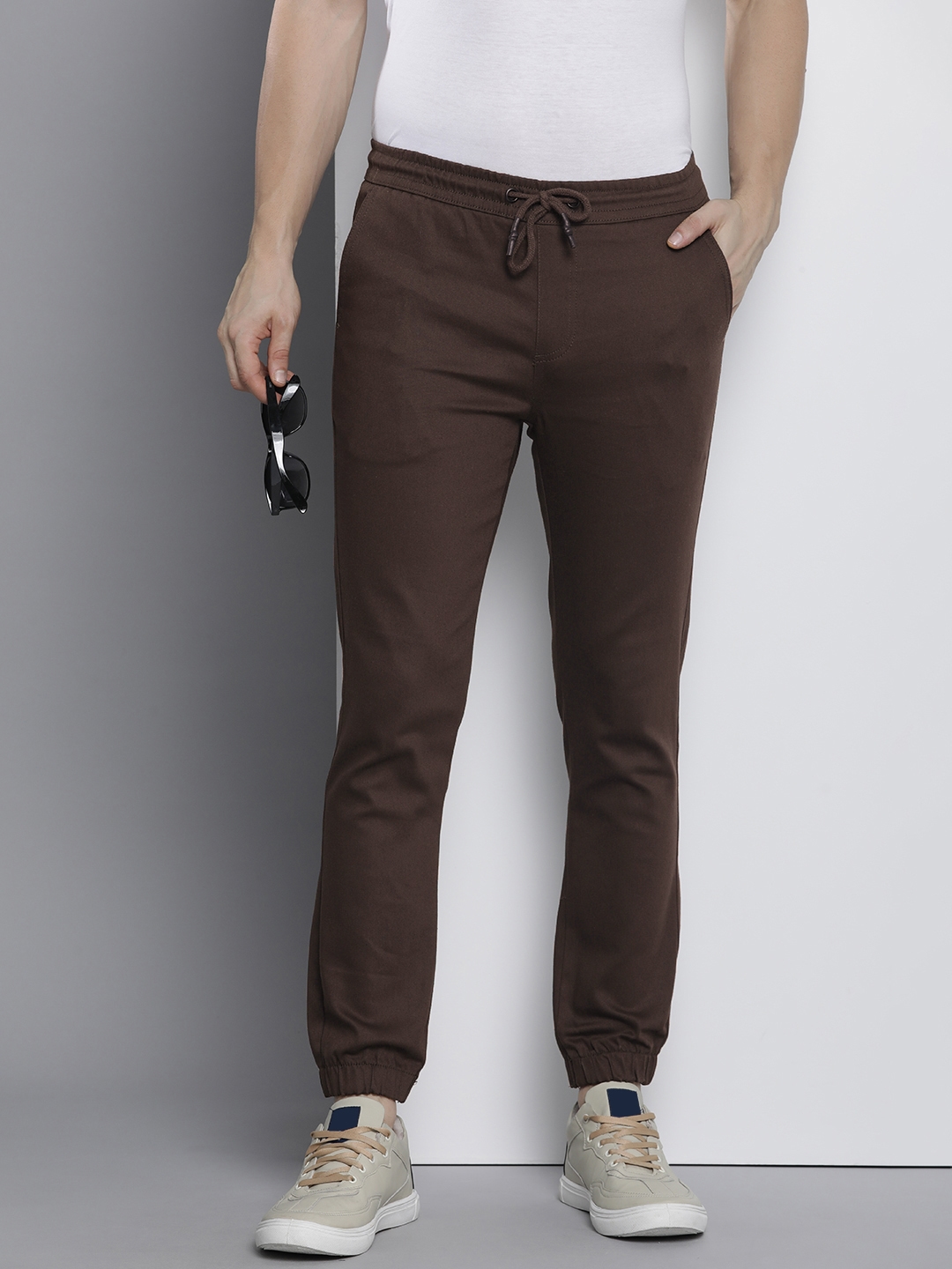 Buy The Indian Garage Co Men Slim Fit Joggers  Trousers for Men 24250902   Myntra