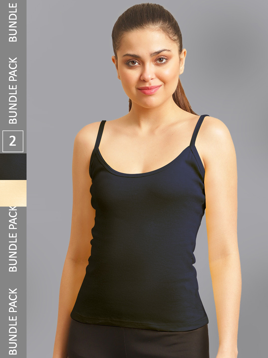 FBAR Pack Of 2 Non-Padded 180 GSM Pure Cotton Camisoles