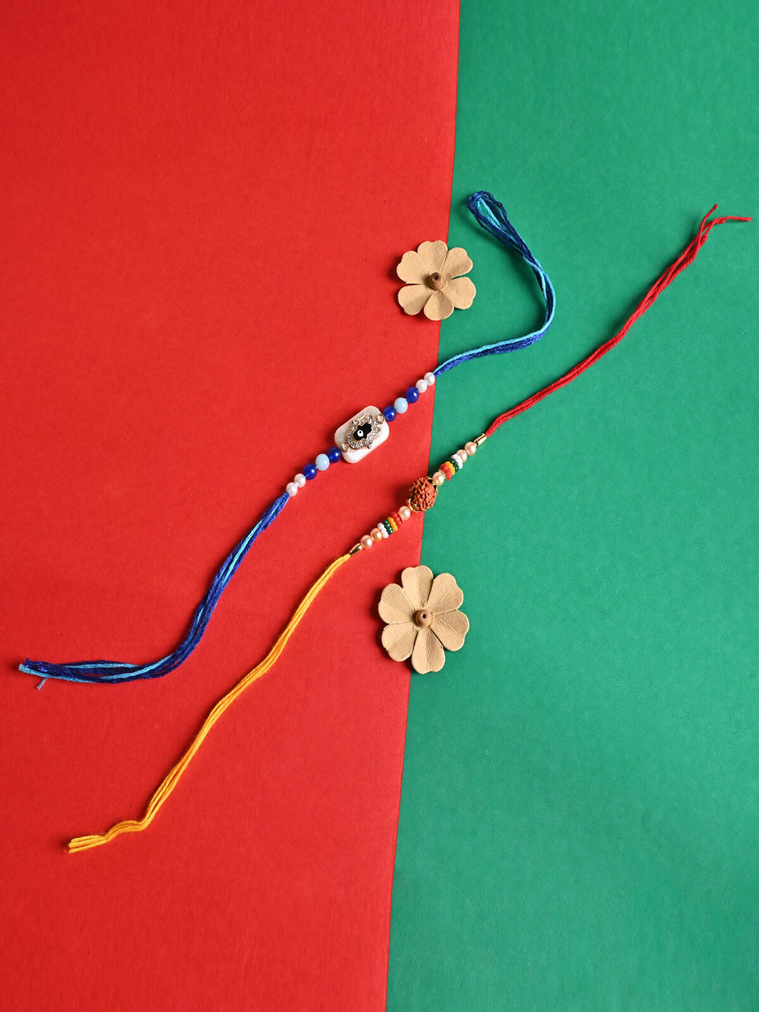 Jewelz Unisex Set Of 2 Stone-Studded Evil Eye Charm Rakhis