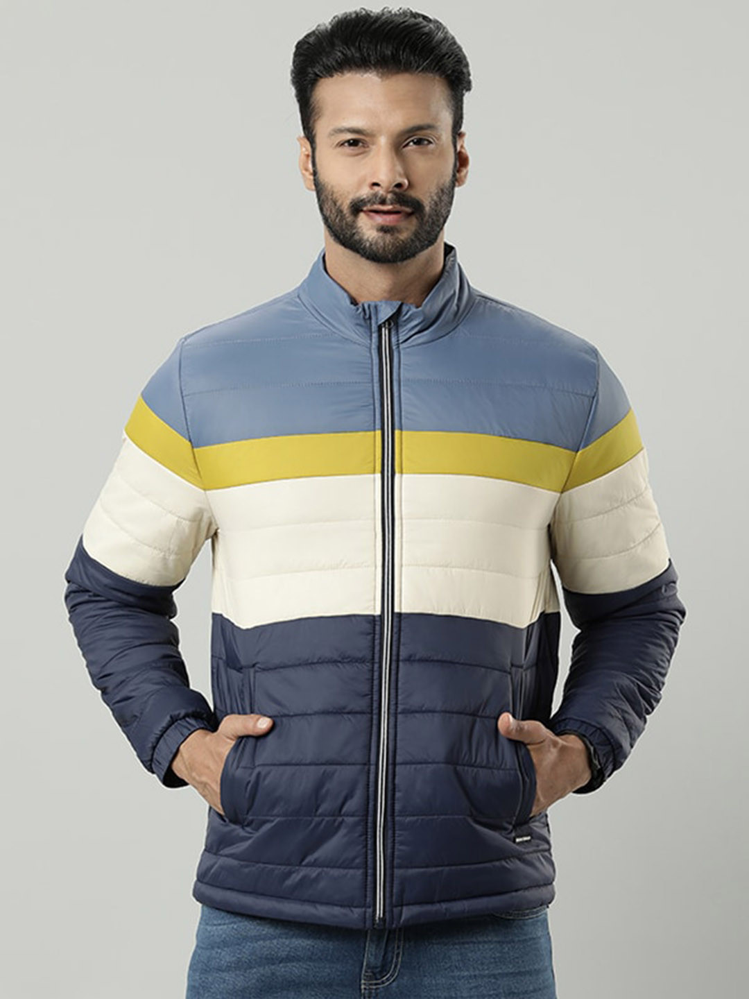 Indian Terrain Colourblocked Lightweight Puffer Jacket