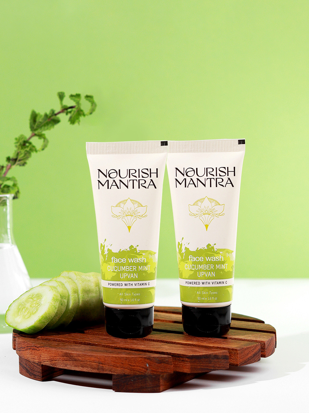 Nourish Mantra Set Of 2 Cucumber Mint Upvan Face Wash - 50 ml Each