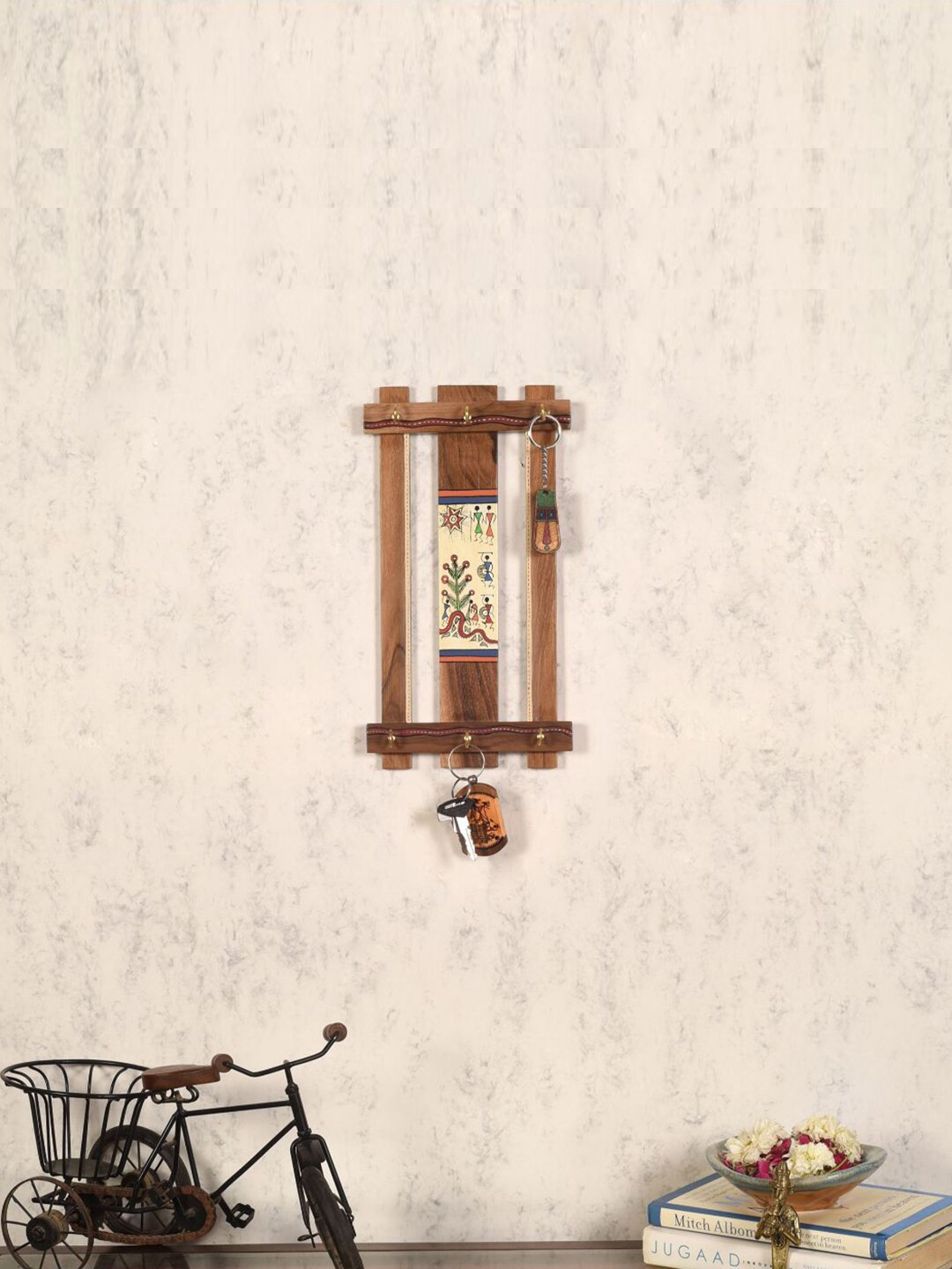 AAKRITI ART CREATIONS Brown & Beige Tribal Harmony Warli Art Key Holders