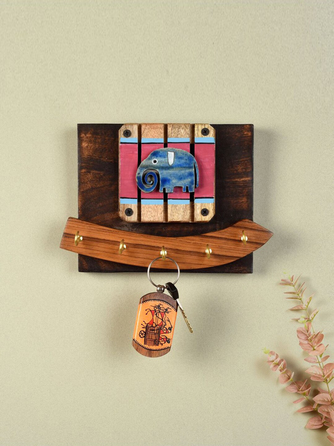 AAKRITI ART CREATIONS Brown Elephant Ellie Key Hanger