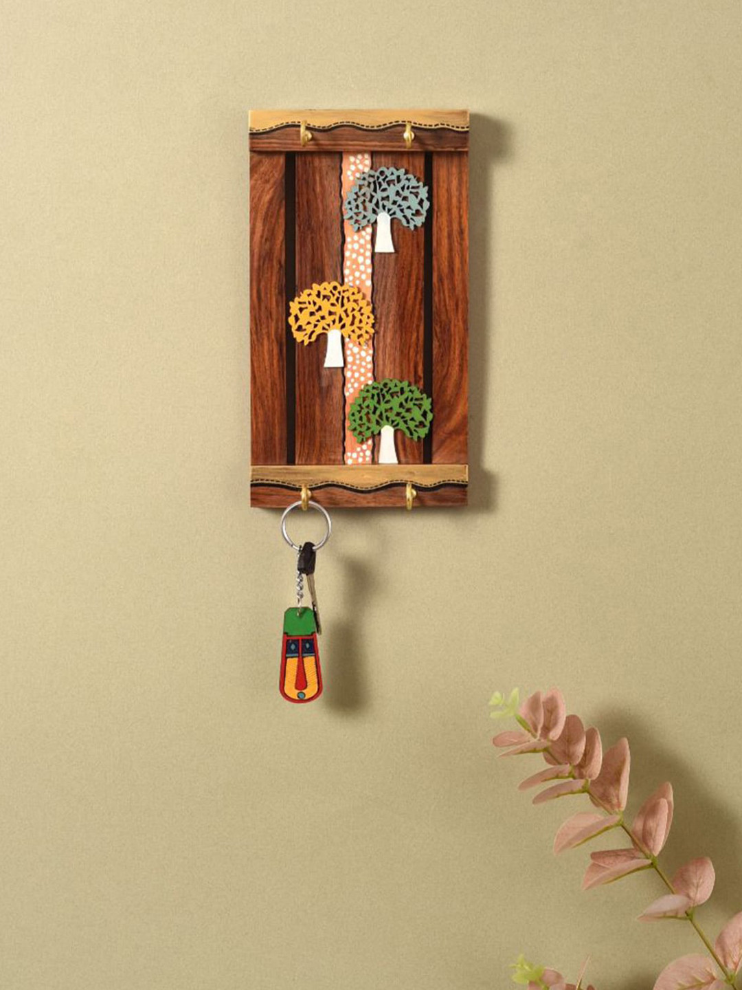 AAKRITI ART CREATIONS Brown Trinity Of Trees Key Holders