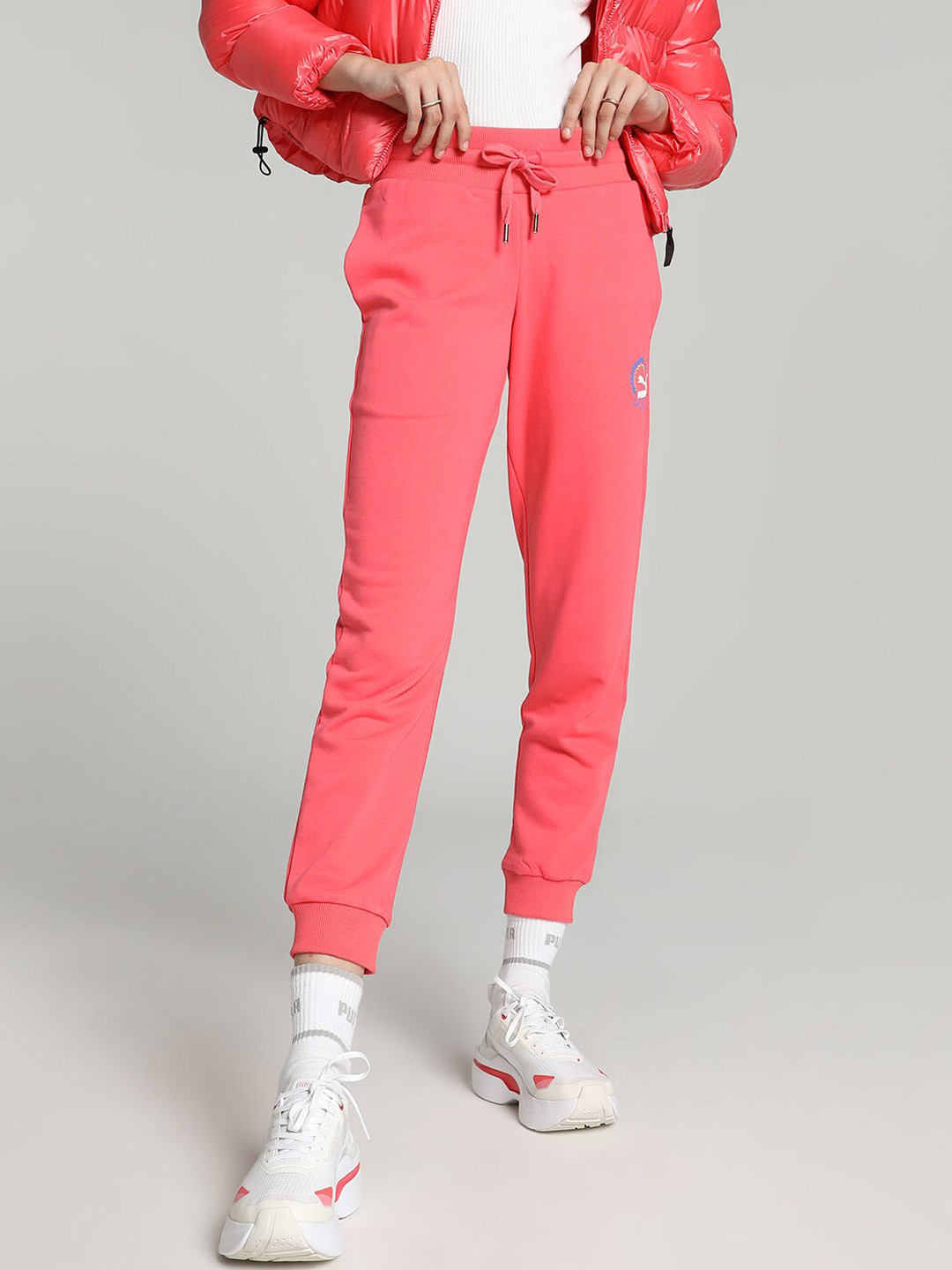 Puma Classics Women Brand Logo Printed Cotton Sports Joggers