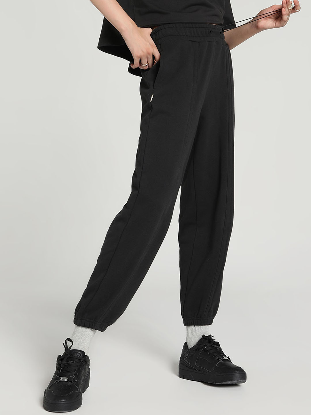 Puma Infuse Women Brand Logo Printed Relaxed Fit Cotton Joggers