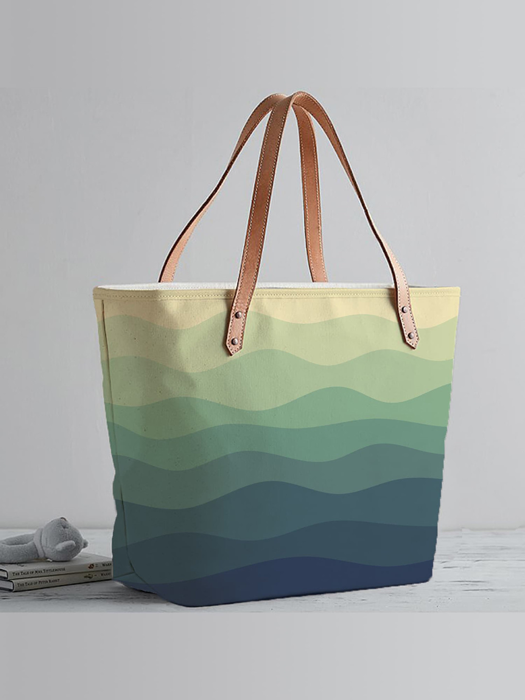 The Purple Tree Women Colourblocked Canvas Shopper Tote Bag