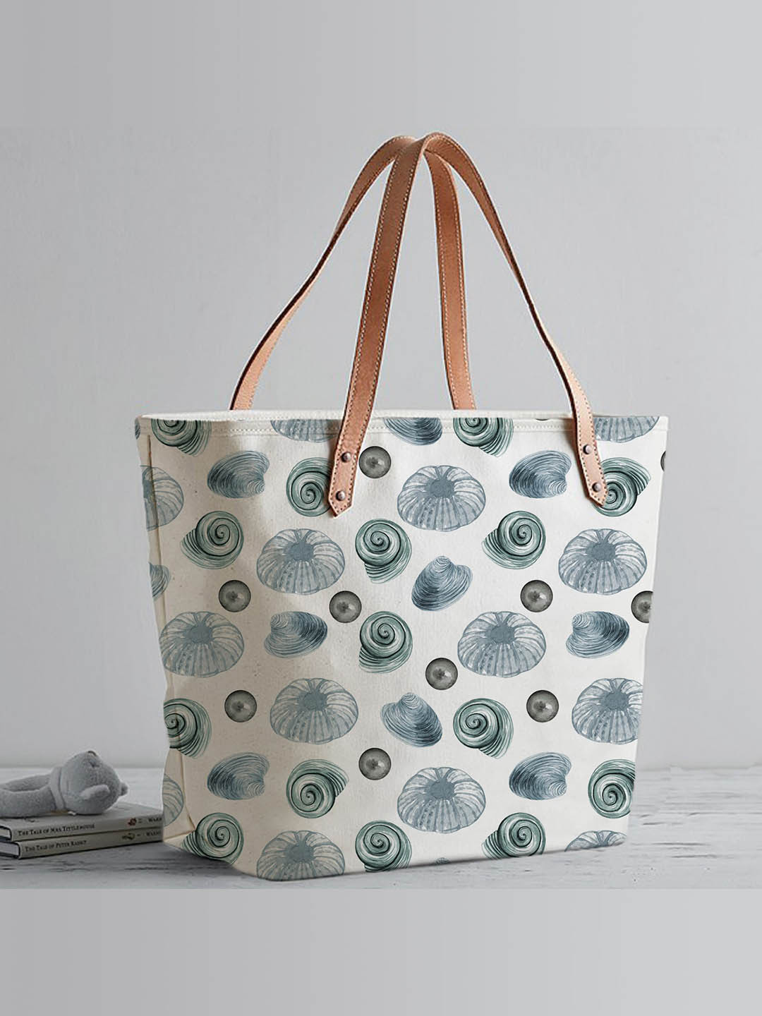 The Purple Tree Women Printed Canvas Shopper Tote Bag