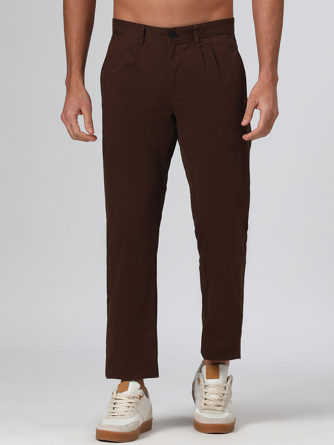 SUBTRACT Men Organic Cotton Comfort Pleated Chinos