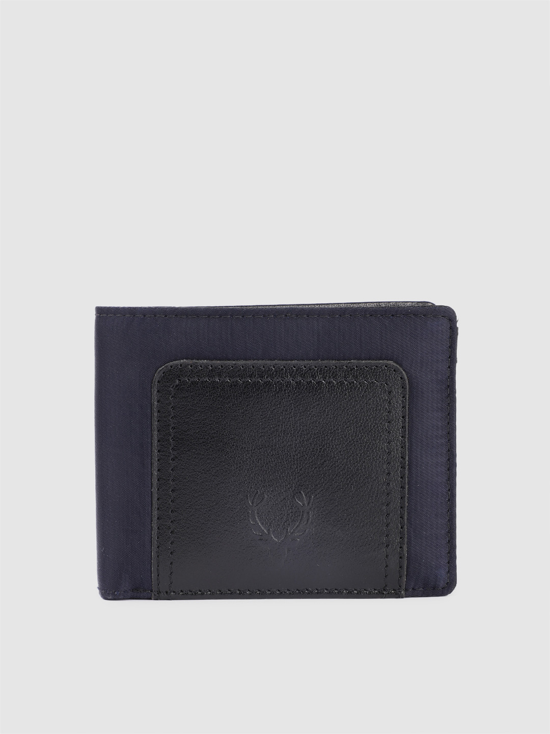Allen Solly Men Colourblocked Applique Leather Two Fold Wallet