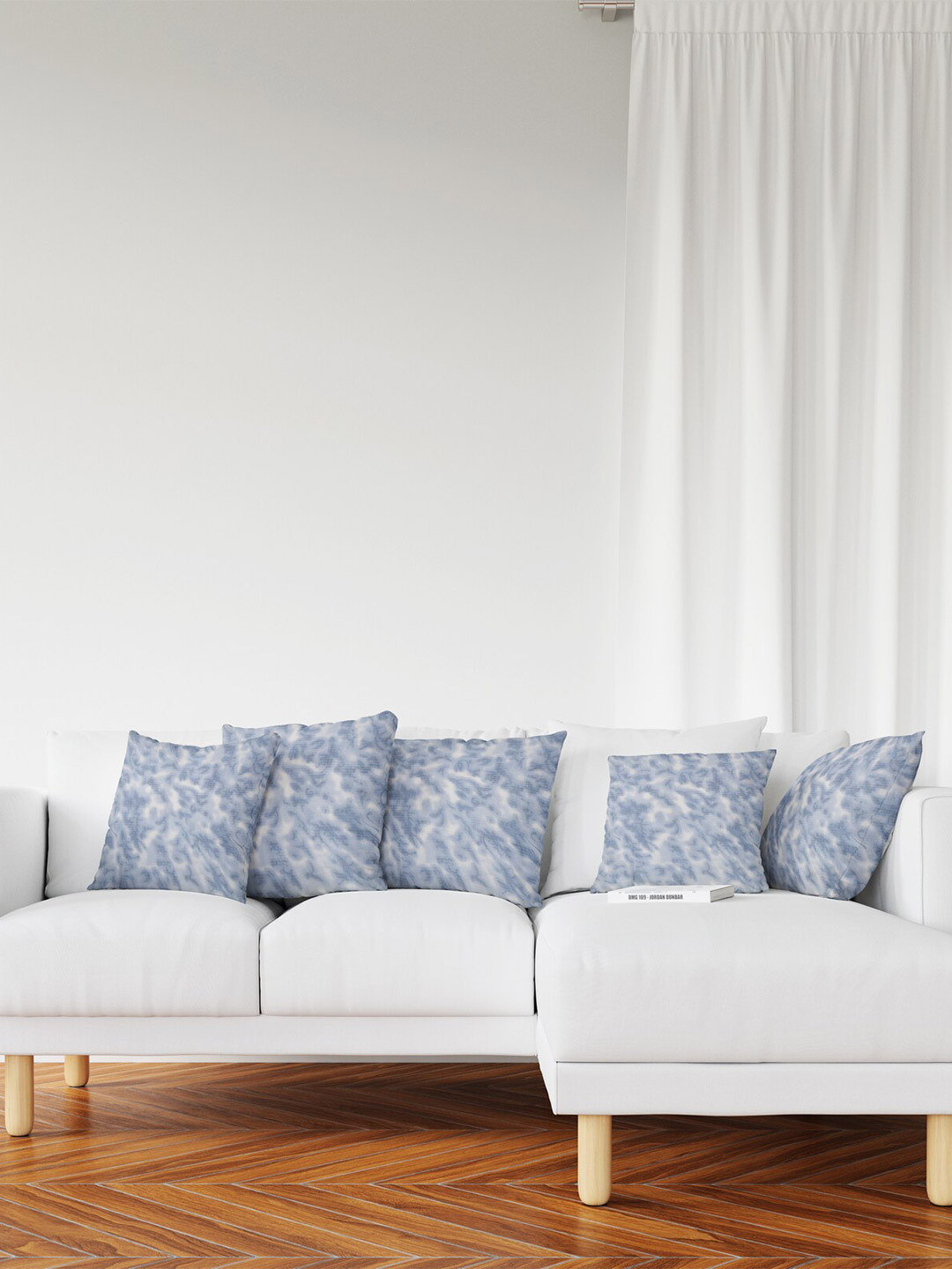 Jaipur Folk Grey Abstract Cotton 5 Piece Textured Square Cushion Covers -16x16In