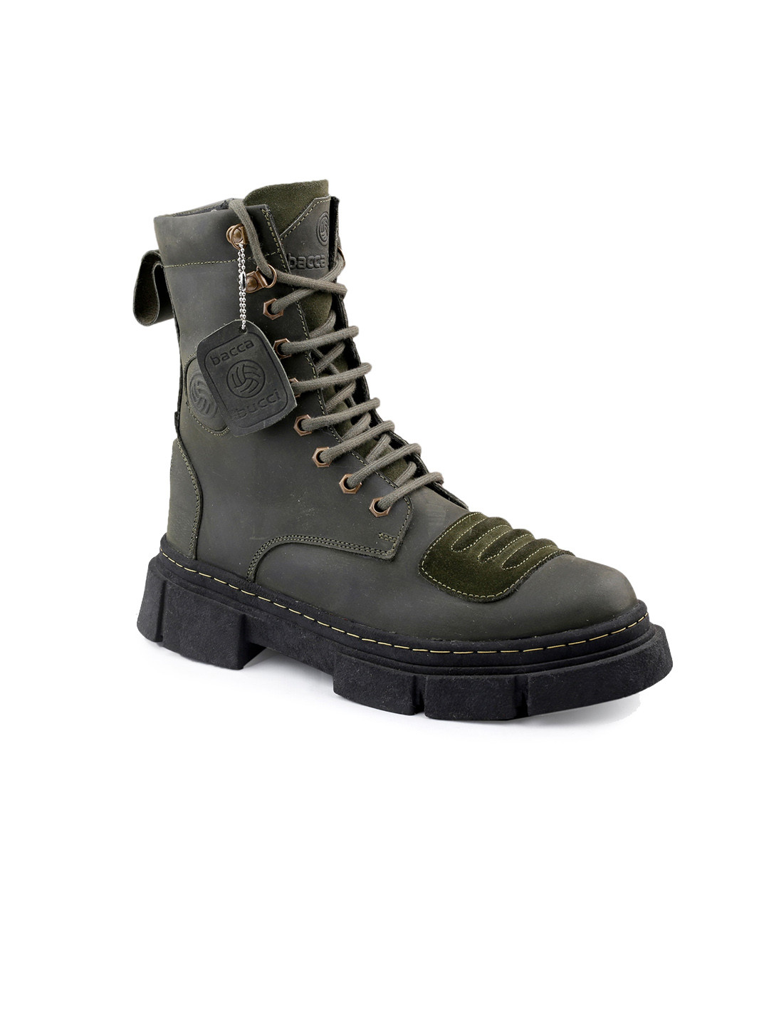 bacca bucci Men Heeled Leather Chunky Boots