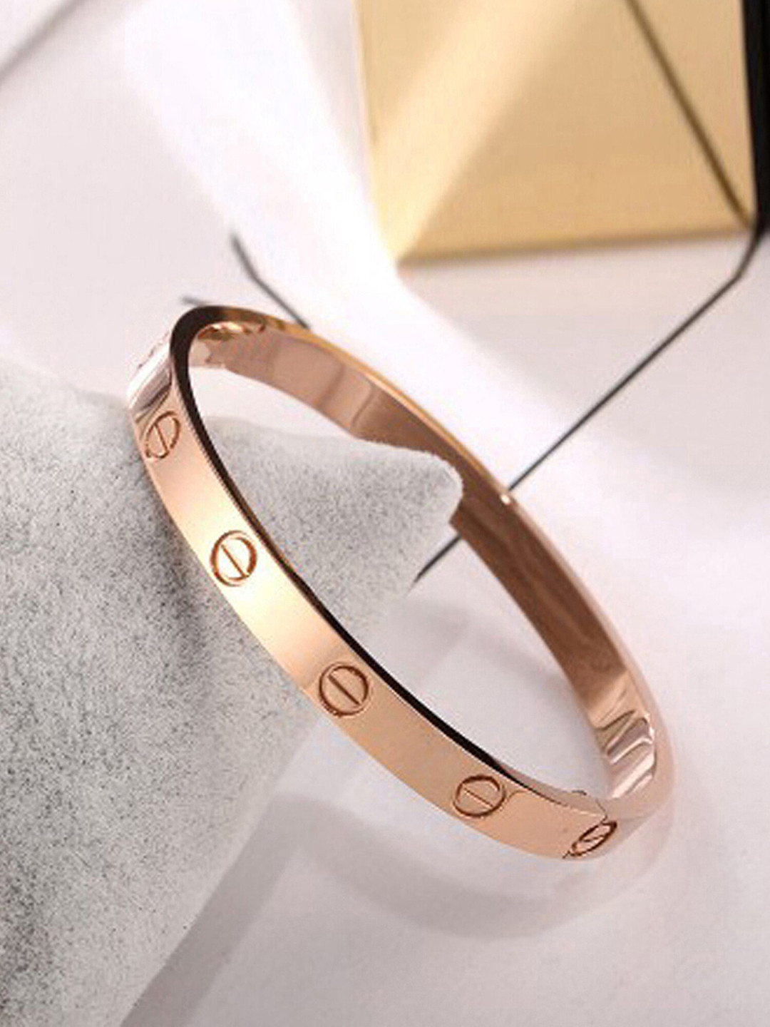 Jewels Galaxy Rose Gold-Plated Kada Bracelet