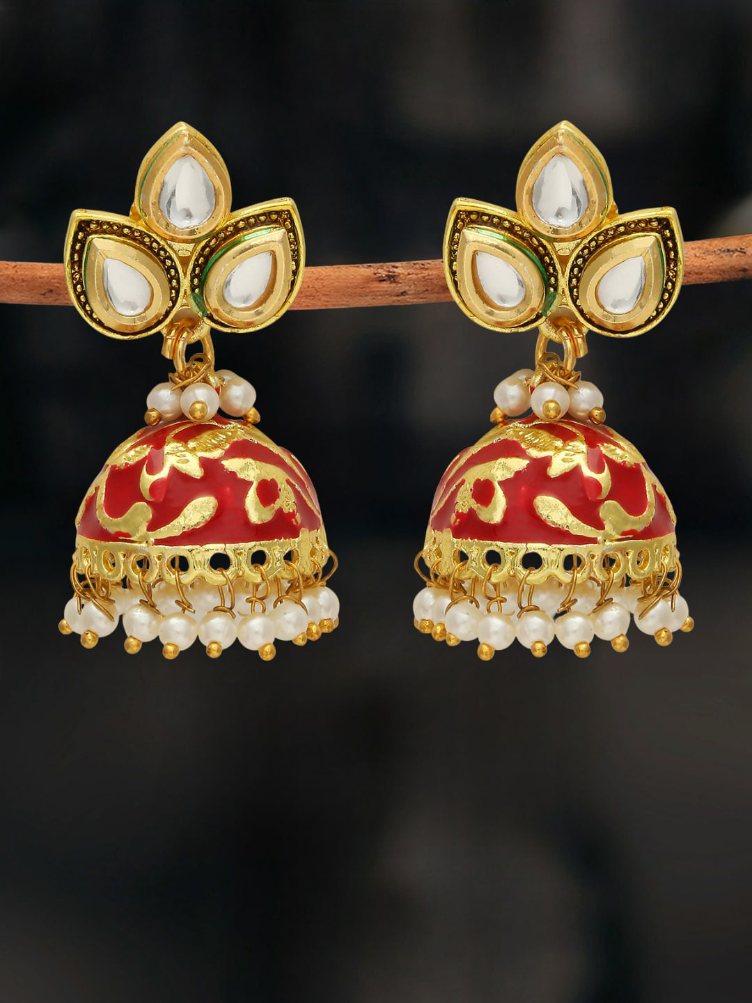 OOMPH Kudan-Studded Dome-Shaped Jhumkas