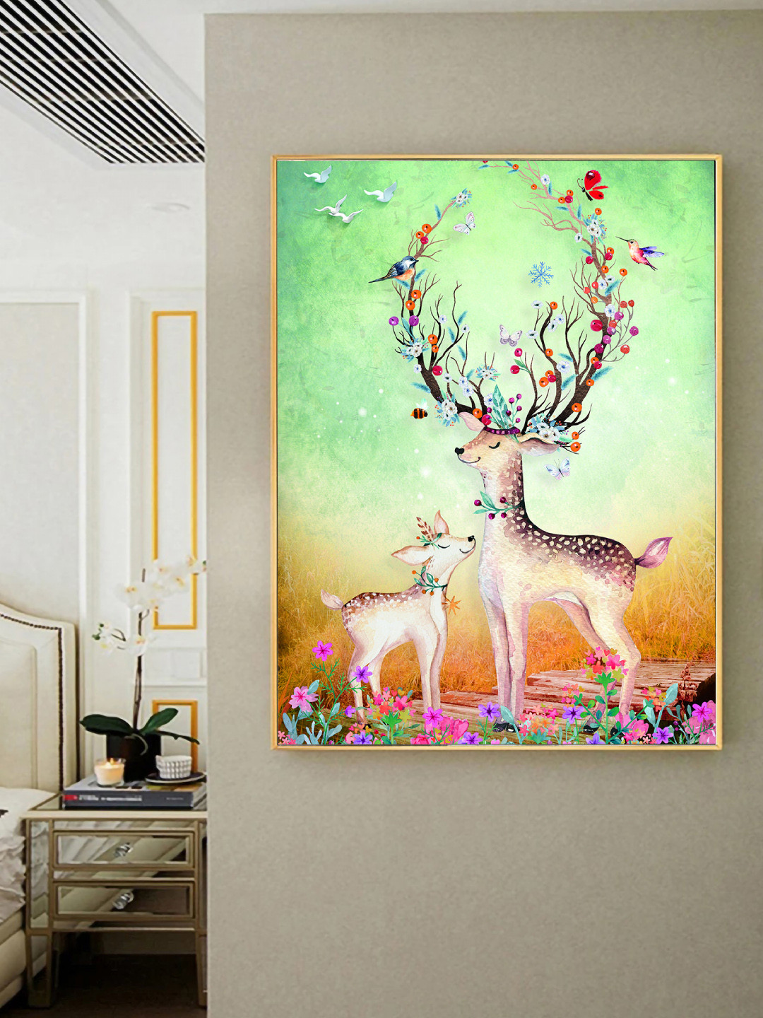 Art Street Mother & Child DeerIn The Forest Canvas Paintings Wall Art - 35 x 23In